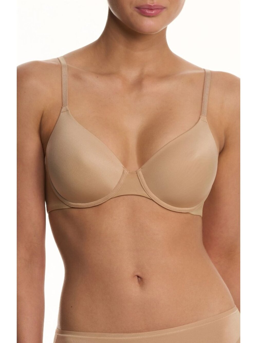 🆕 NATORI EverFit Seamless Convertible T-Shirt Bra 34DD Beige #721362